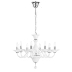 LAMPADARIO SOFFIO BIANCO/CROMO 8XE14 71X120CM