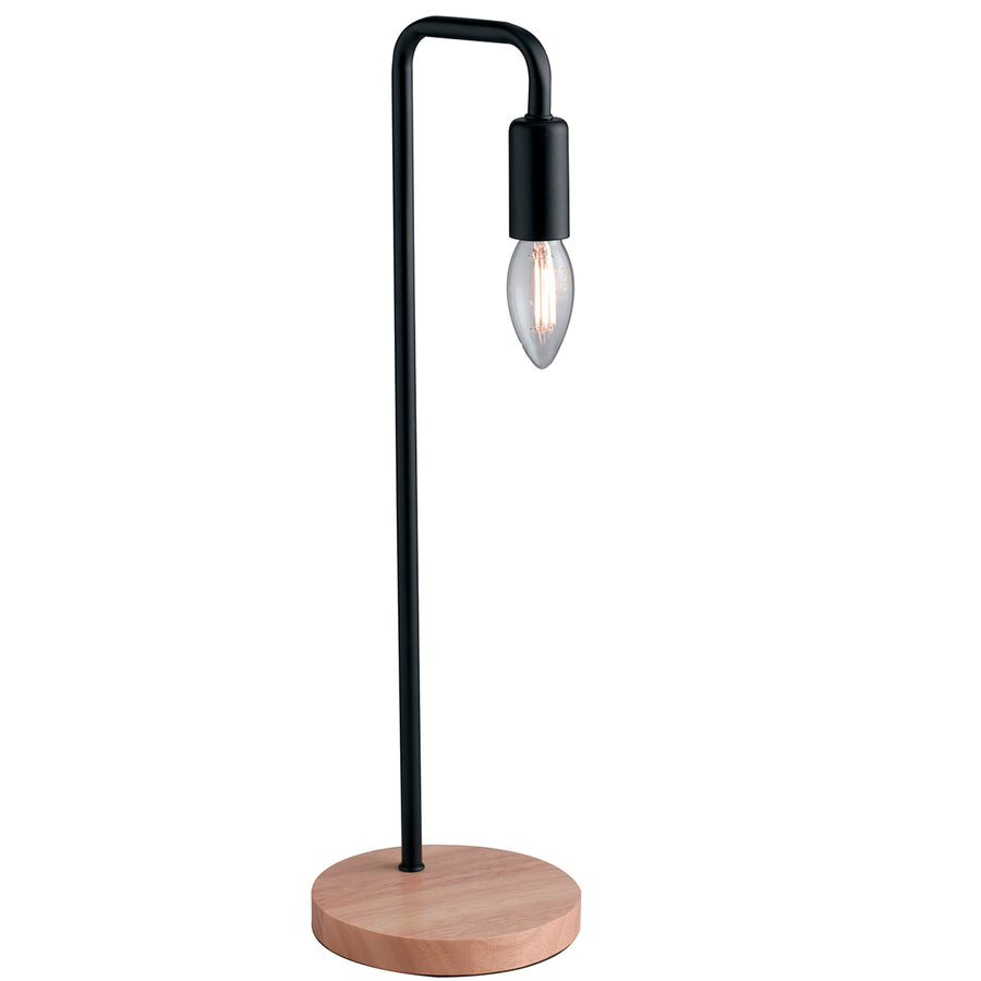 LUME SUSHI NERO CON LEGNO NATURALE 1XE14 14X45CM