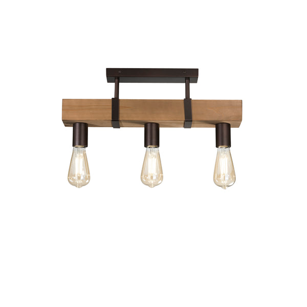PLAFONIERA TEXAS LEGNO 3XE27 50X10X22CM