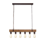 SOSPENSIONE TEXAS LEGNO 6XE27 80X10X135CM