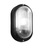 APPLIQUE TURTLE NERA OVALE LISCIA IN VETRO IP54 1XE27 175X95X100MM
