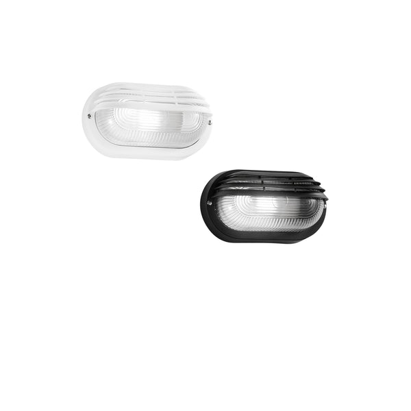 APPLIQUE TURTLE NERA OVALE CON PALPEBRA IN VETRO IP54 1XE27 175X95X100MM