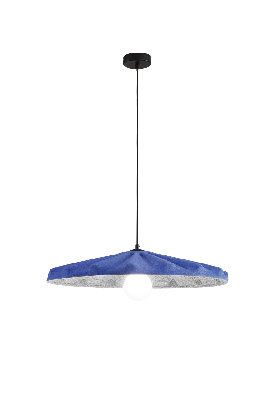 SOSPENSIONE WIMBLEDON IN FELTRO BLU CAVO 2M PARALUME 69CM 1XE27