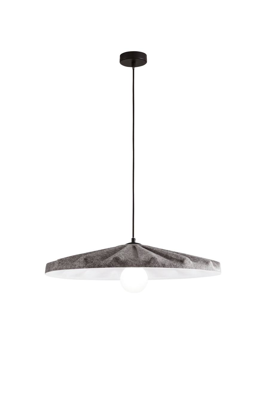 SOSPENSIONE WIMBLEDON IN FELTRO GRIGIO CAVO 2M PARALUME 69CM 1XE27