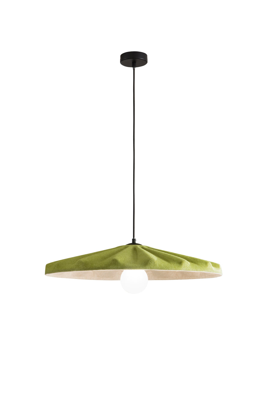 SOSPENSIONE WIMBLEDON IN FELTRO VERDE CAVO 2M PARALUME 69CM 1XE27