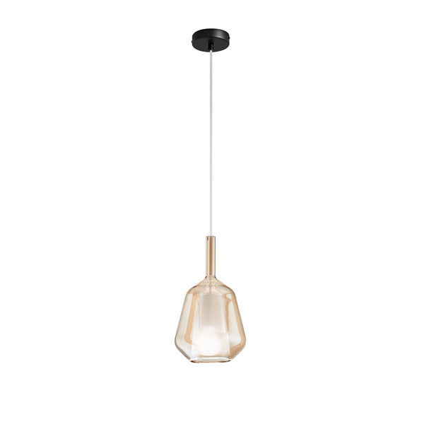 SOSPENSIONE PIREX AMBRA IN VETRO 1XE27 25X120CM