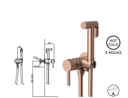 DOCCIA MONOCOMANDO SMOOTH ROSA ORO SPAZZOLATO