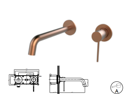 MISCELATORE MONOCOMANDO DA INCASSO SMOOTH ROSA ORO SPAZZOLATO