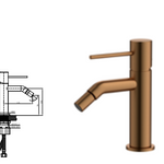 MISCELATORE MONOCOMANDO BIDET SMOOTH ROSA ORO SPAZZOLATO