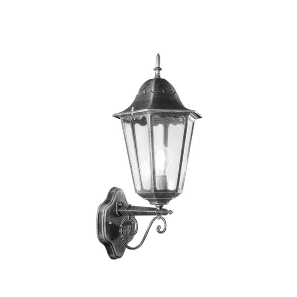APPLIQUE UP FIRENZE NERA/SILVER 1XE27 IP44 20,5X28,5X51,8CM