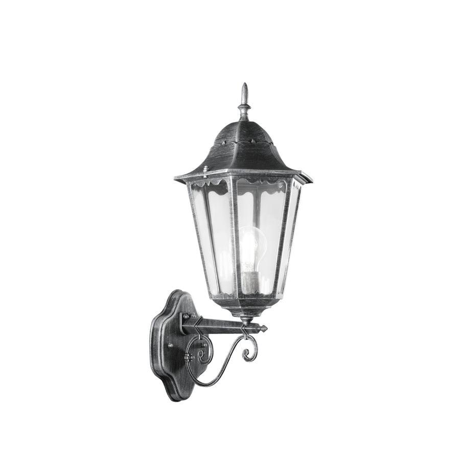 APPLIQUE UP FIRENZE NERA/SILVER 1XE27 IP44 20,5X28,5X51,8CM