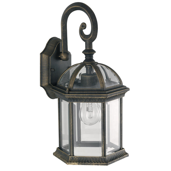 APPLIQUE GAETA NERO/ORO 1XE27 IP44 20X39CM