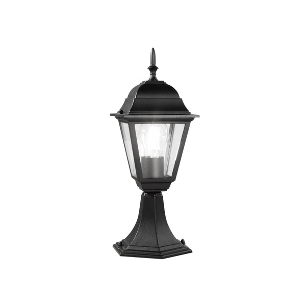 LUME ROMA NERO 1XE27 IP44 14,6X14,6X39CM