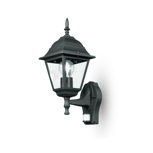 APPLIQUE UP ROMA NERA 1XE27 IP44 CON SENSORE 14,6X19,5X39CM
