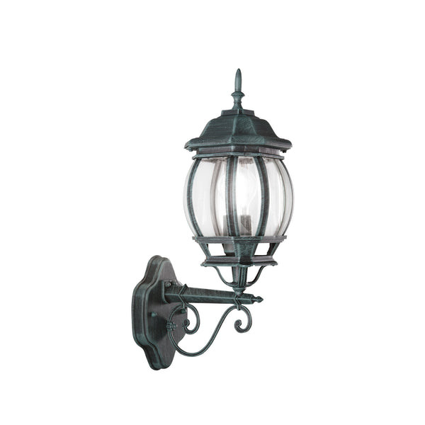 APPLIQUE UP SANTIAGO NERA/VERDE 1XE27 IP44 15,5X25X46CM