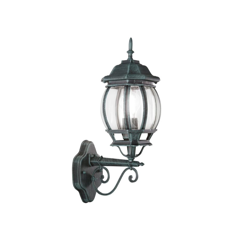 APPLIQUE UP SANTIAGO NERA/VERDE 1XE27 IP44 15,5X25X46CM