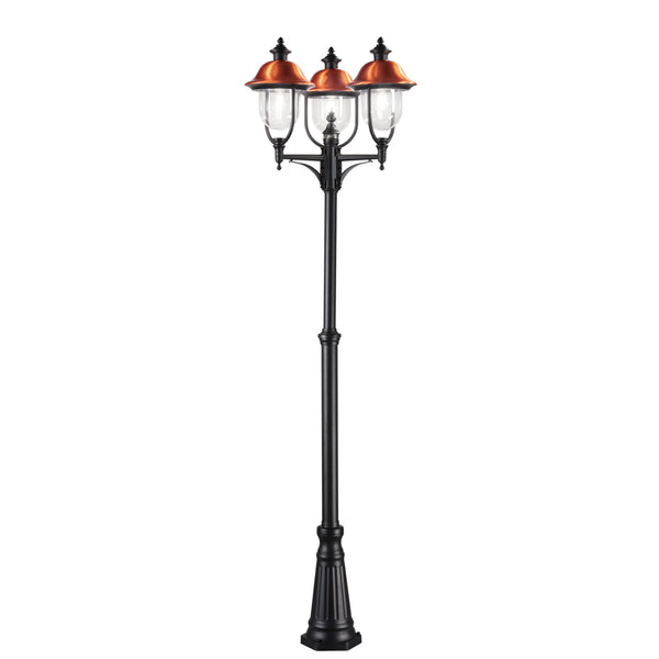 PALO VENEZIA NERO/RAME 3XE27 IP44 65X230CM