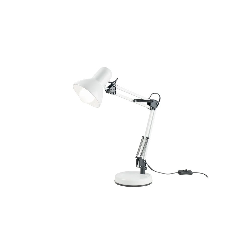 LAMPADA DA LETTURA ARCHITETTO BIANCA CON BASE DI APPOGGIO/FISSAGGIO AL TAVOLO 1XE27 42X15X60CM