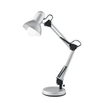 LAMPADA DA LETTURA ARCHITETTO SILVER CON BASE DI APPOGGIO/FISSAGGIO AL TAVOLO 1XE27 42X15X60CM