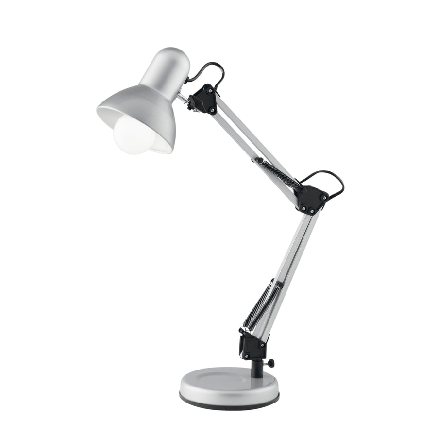 LAMPADA DA LETTURA ARCHITETTO SILVER CON BASE DI APPOGGIO/FISSAGGIO AL TAVOLO 1XE27 42X15X60CM