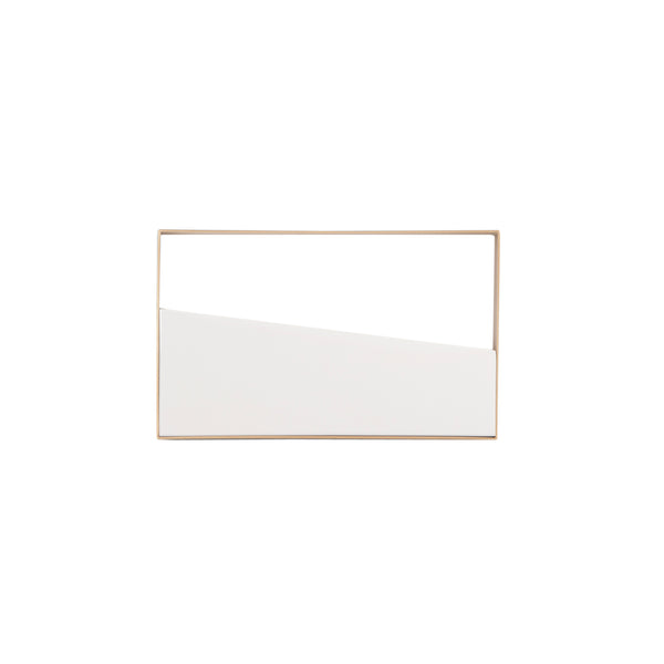 PLAFONIERA LED ALBA RETTANGOLARE BIANCA E ORO 10W 1200LM CCT 25X3,5X40CM