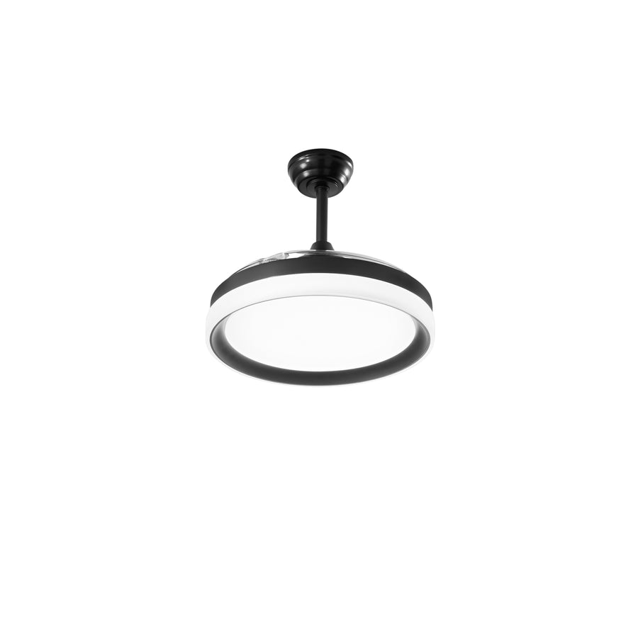 PLAFONIERA LED VENTILATORE ALBATROS PALE RETRATTILI NERO 36W 4668LM CCT 106,6X50CM