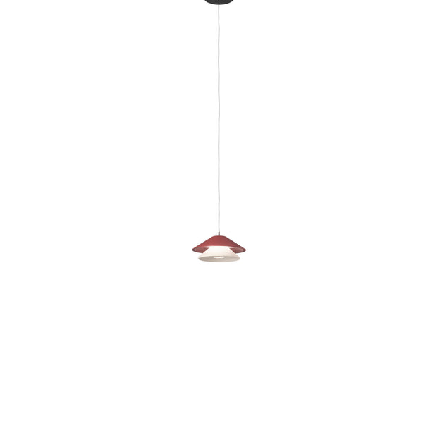 SOSPENSIONE LED ATREO ROSSO+BEIGE IN METALLO E ALLUMINIO 5W 3000K D13X200CM
