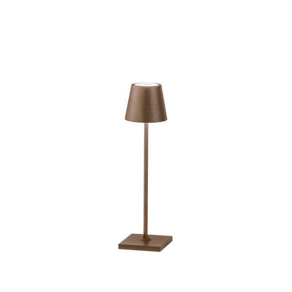 LAMPADA DA TAVOLO RICARICABILE LED DRINK BRONZO 1,5W 165LM 3000K DIMM. IP54 7X25CM