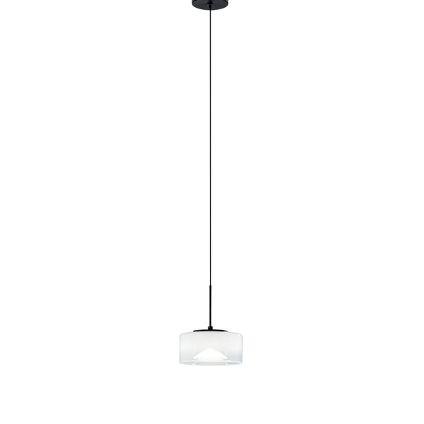 SOSPENSIONE LED EMILY BIANCA SINGOLA IN VETRO+METALLO 8W CCT 2700-3200-4000K D15X150CM