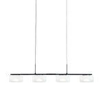 SOSPENSIONE LED EMILY BIANCA QUATTRO PENDENTI IN VETRO+METALLO 30W CCT 2700/3200/4000K 92X12X150CM