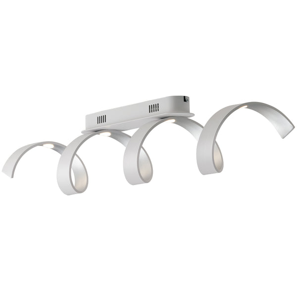 PLAFONIERA LED HELIX BIANCA E ARGENTO 20W 1680LM 4000K 80X18CM