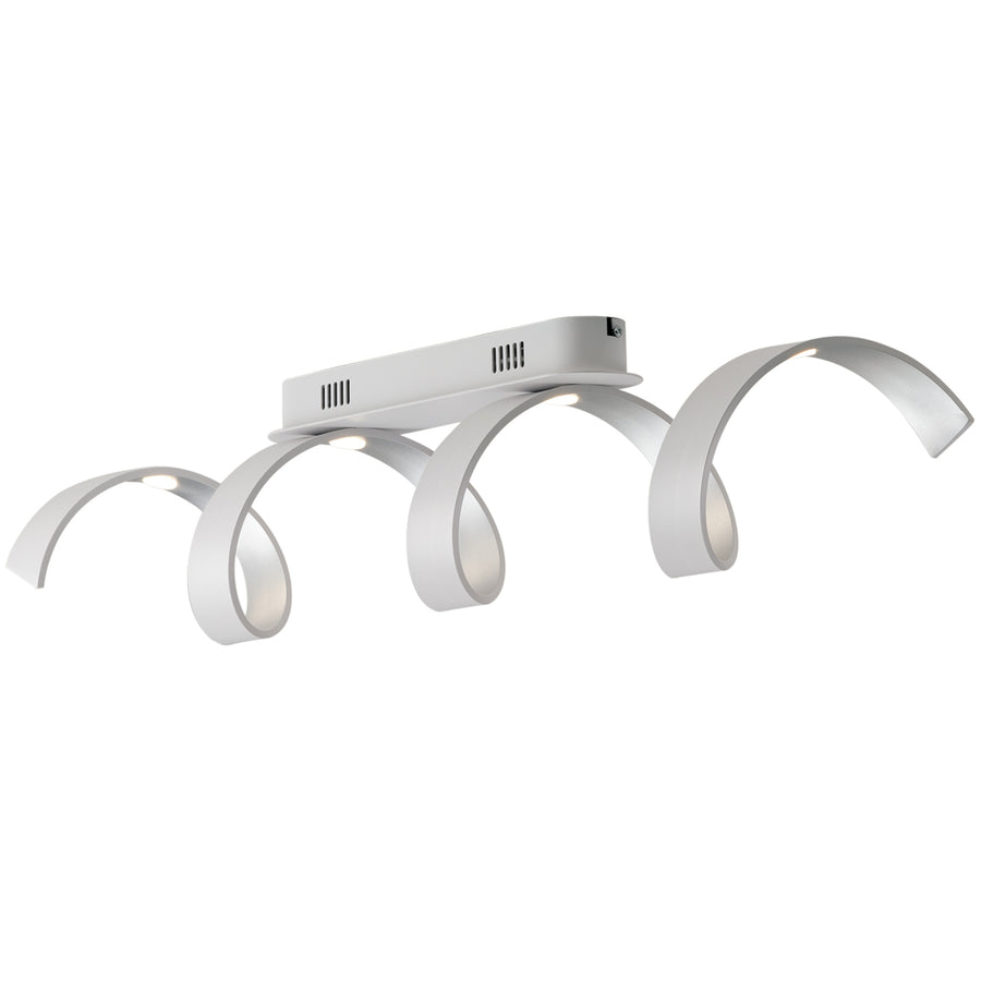 PLAFONIERA LED HELIX BIANCA E ARGENTO 20W 1680LM 4000K 80X18CM