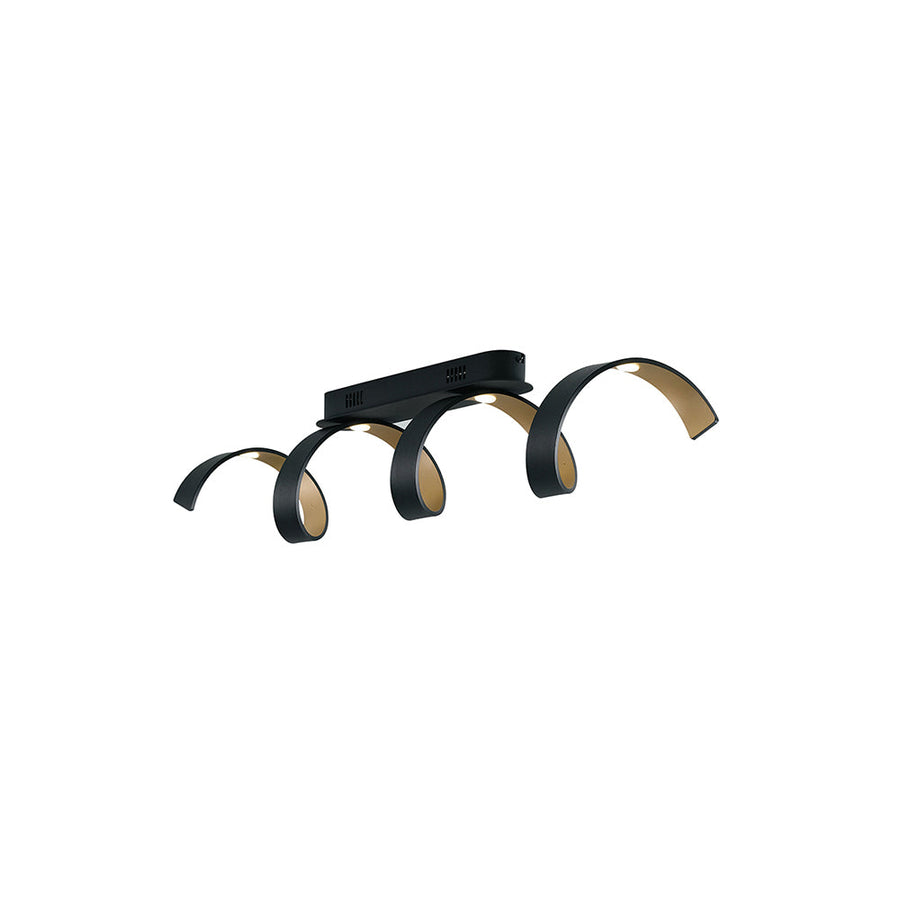 PLAFONIERA LED HELIX NERA E ORO 20W 1680LM 3000K 80X18CM