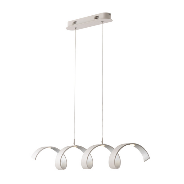 SOSPENSIONE LED HELIX BIANCA E ARGENTO 20W 1680LM 4000K 80X13,5X120CM