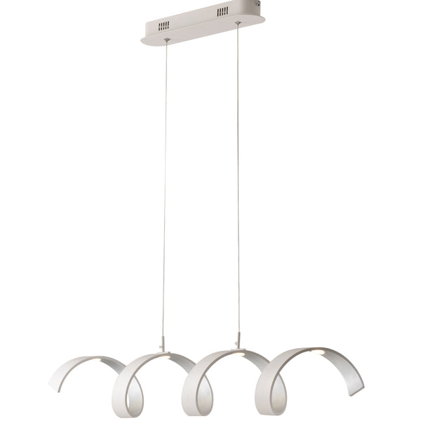 SOSPENSIONE LED HELIX BIANCA E ARGENTO 20W 1680LM 3000K 80X13,5X120CM
