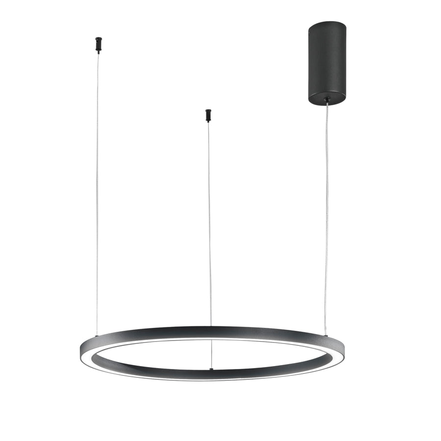 SOSPENSIONE LED HOOP NERA 30W 4500LM CCT 60X60X150CM