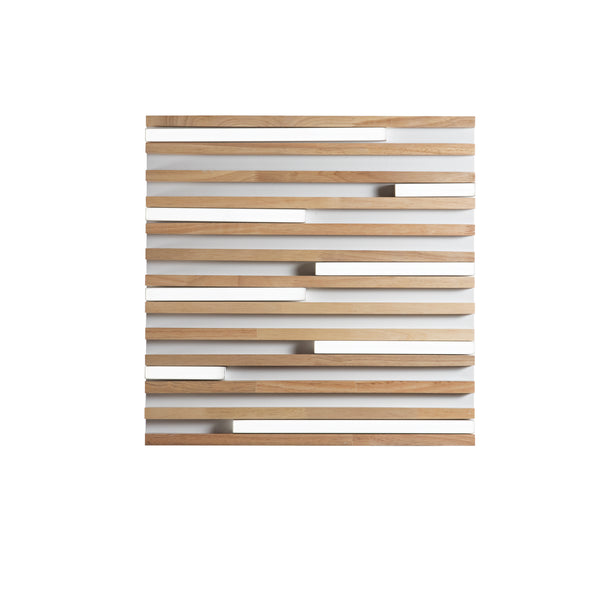 PLAFONIERA LED KUMA BIANCA IN LEGNO 24W CCT 2700/3200/4000K L41X41XH5,2 CM