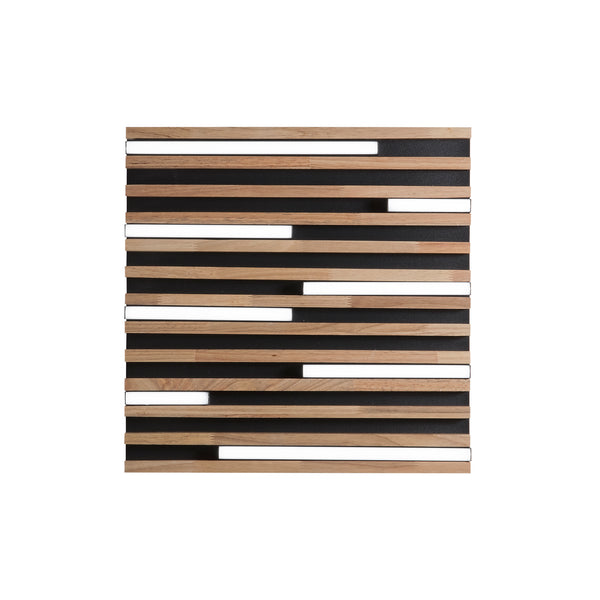 PLAFONIERA LED KUMA NERA IN LEGNO 24W CCT 2700/3200/4000K L41X41XH5,2 CM