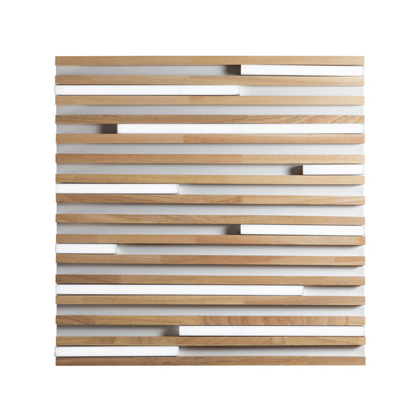 PLAFONIERA LED KUMA BIANCA IN LEGNO 40W CCT 2700/3200/4000K L50X50XH5,2 CM