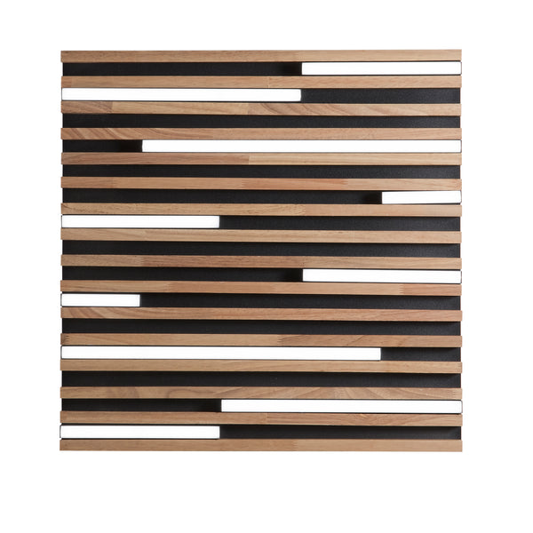 PLAFONIERA LED KUMA NERA IN LEGNO 40W CCT 2700/3200/4000K L50X50XH5,2 CM