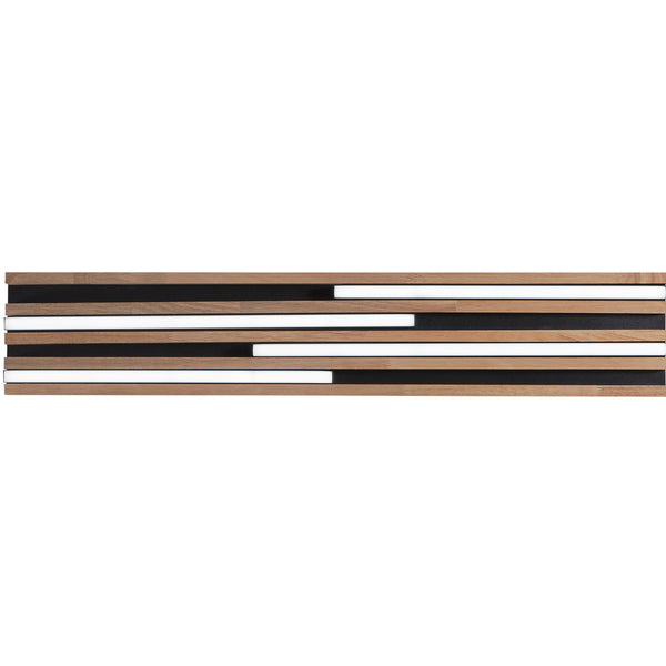 PLAFONIERA LED KUMA NERA IN LEGNO 24W CCT 2700/3200/4000K L80X 15XH5,2