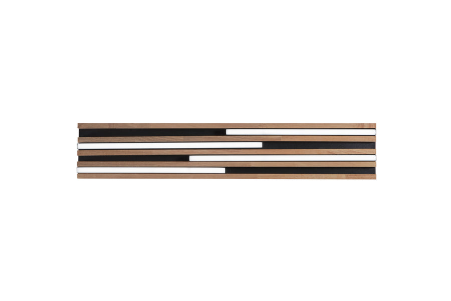 PLAFONIERA LED KUMA NERA IN LEGNO 24W CCT 2700/3200/4000K L80X 15XH5,2