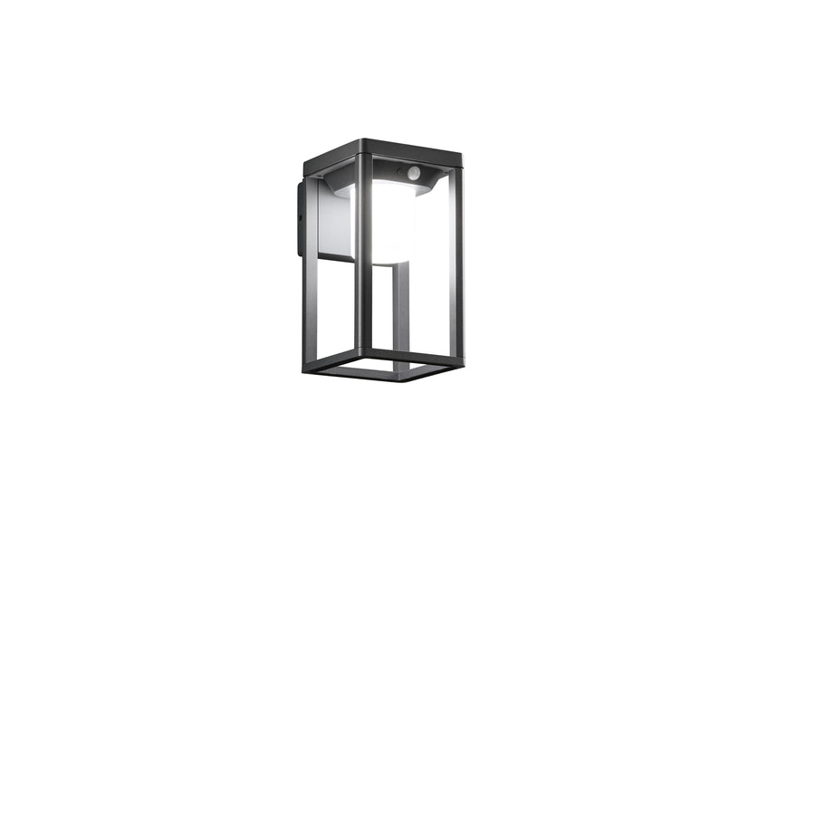 APPLIQUE LED KYOTO ANTRACITE 2,5W 300LM 4000K CON PANNELLO SOLARE E SENSORE IP44 14,2X15,7X25CM