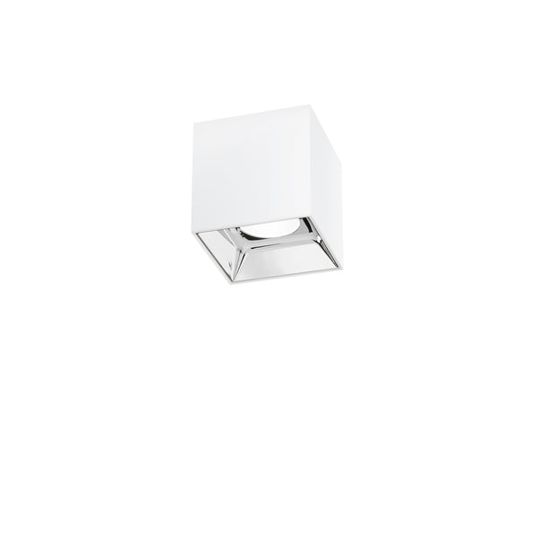 PLAFONIERA LED MIG BIANCA E CROMO IN ACRILICO E ALLUMINIO 20W 2000LM 3000K ANTIABBAGLIAMENTO 11,5X11