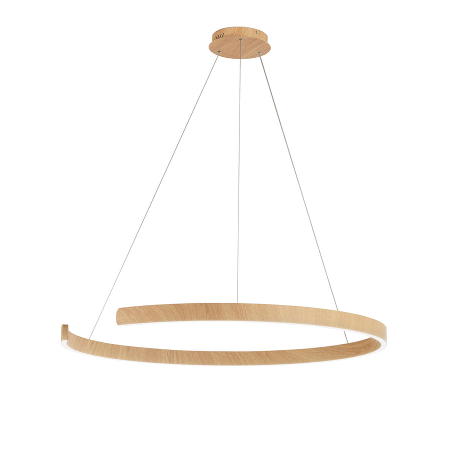 SOSPENSIONE LED NAVEL LEGNO 50W 6600LM CCT 100X100X150CM