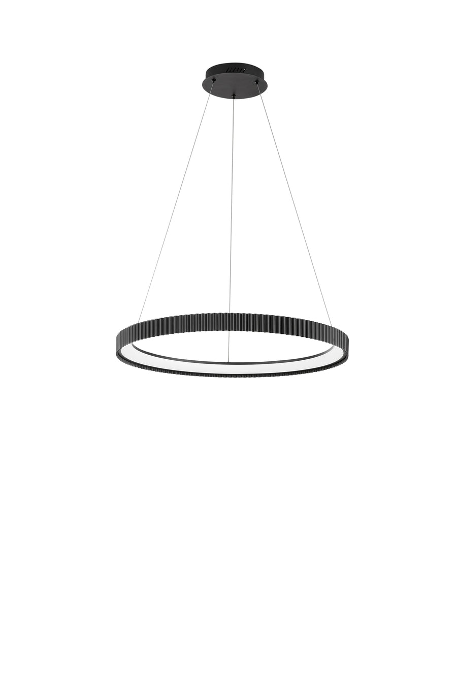SOSPENSIONE LED NIKE NERA IN METALLO 58W 8470LM DIP-CCT 2700K/3200K/4000K D69,5XH150CM