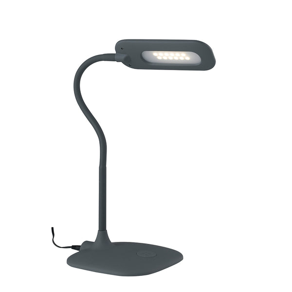 LAMPADA DA LETTURA LED DARWIN GRIGIA CON BRACCIO ORIENTABILE 4,8W 700LM 4000K DIMMERABILE 16X16X53,5