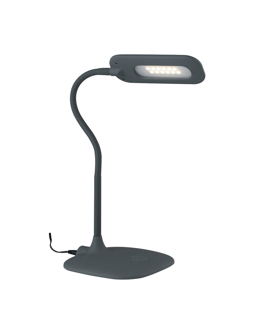 LAMPADA DA LETTURA LED DARWIN GRIGIA CON BRACCIO ORIENTABILE 4,8W 700LM 4000K DIMMERABILE 16X16X53,5