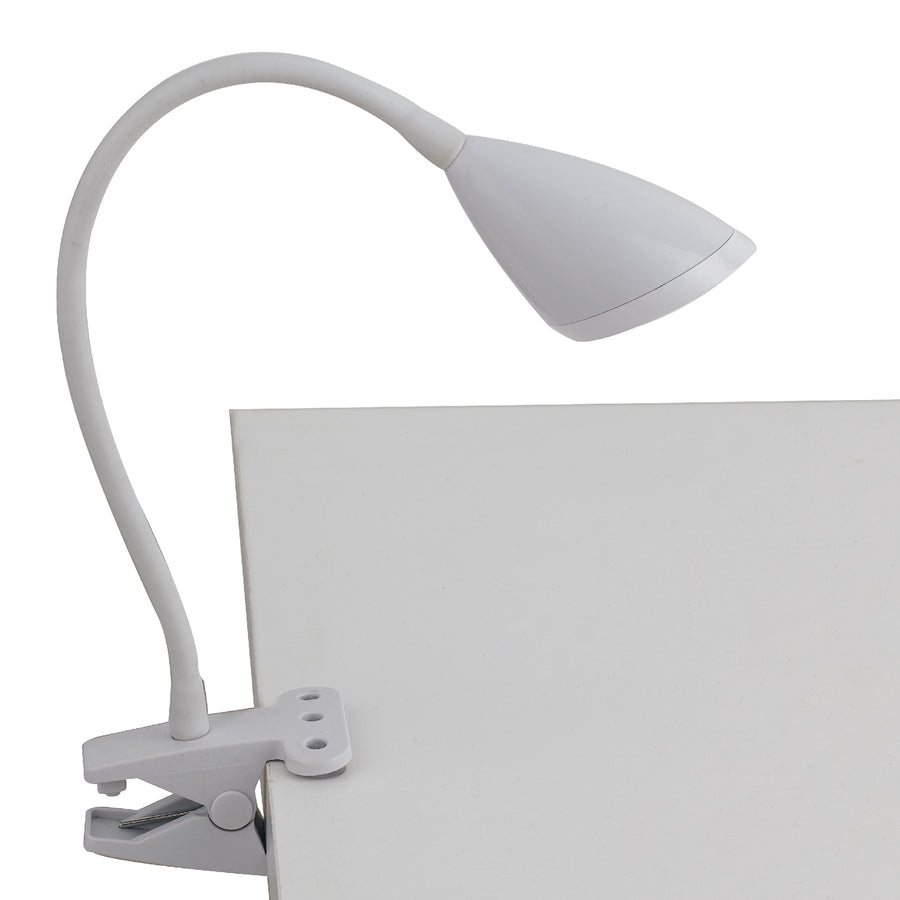 LAMPADA DA LETTURA LED HEGEL BIANCA CON PINZA 3,7W 450LM 4000K 9,5X9,5X33CM