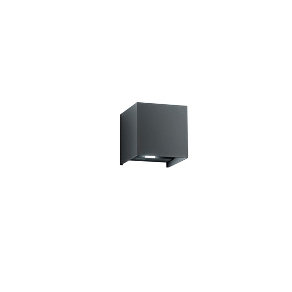 APPLIQUE BIEMISSIONE LED ALFA ANTRACITE 2X5W 1200LM CCT IP54 10X10X10CM